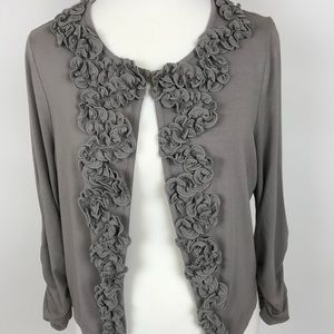 INC Lightweight Stretch Cardigan Flouncy Ruffles